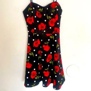 Red & Black Flower Dress